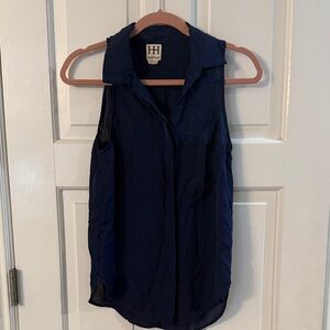 Haute Hippie Midnight Blue Sleeveless Blouse
